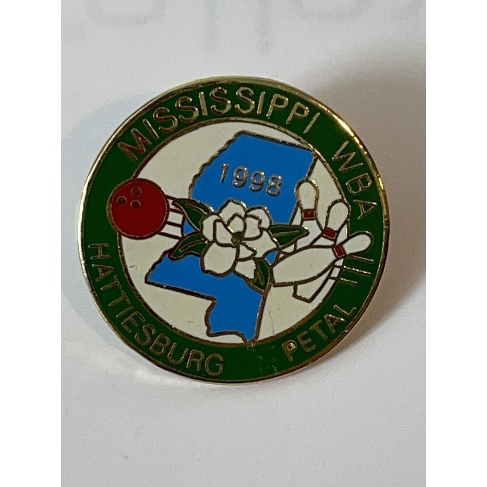 Mississippi WBA 1998 Hattiesburg Petal Lapel Pin Women's Bowling‎ Association